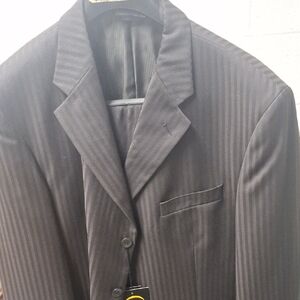 Men's Brown Pinstripe Suit